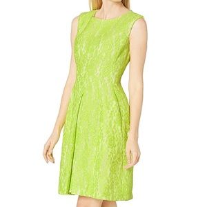 Anne Klein NWOT Bright Green A Line Dress 4